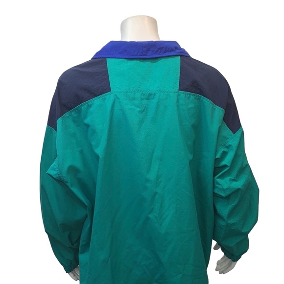 Columbia Green Blue Pullover Zip Rain Wind Jacket - Picture 8 of 9
